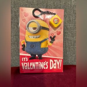 ‼️Never Use‼️ Hallmark Despicable Minion Valentine’s Day Card with Keychain
